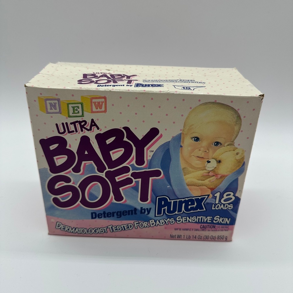 VTG 1990s Purex Ultra Baby Soft Laundry Detergent Box Unopened NOS Prop Decor